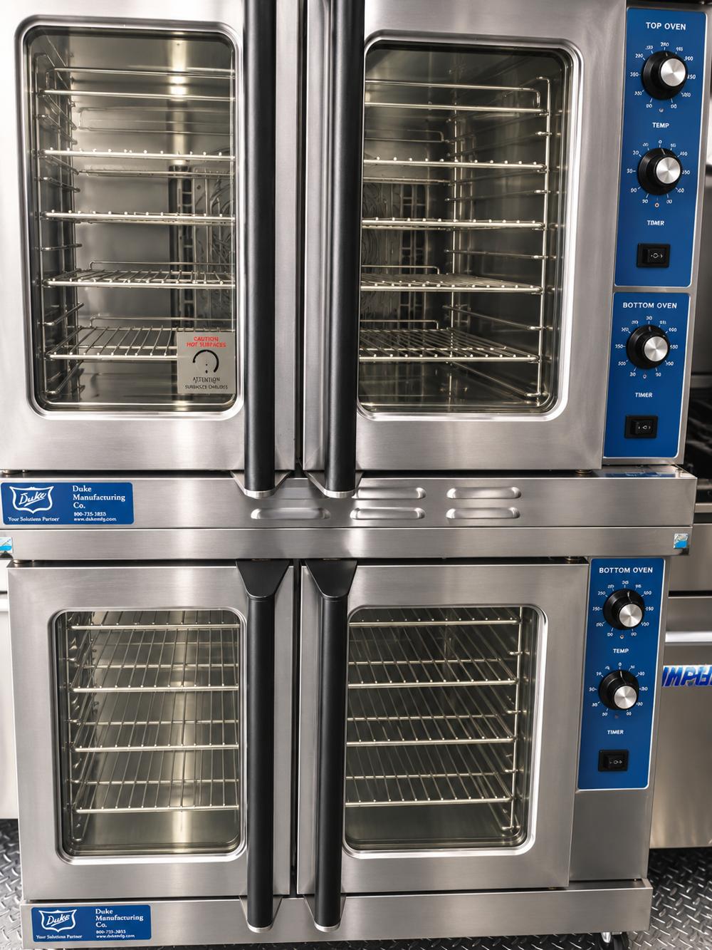 Mobile kitchen trailer stacked convection ovens