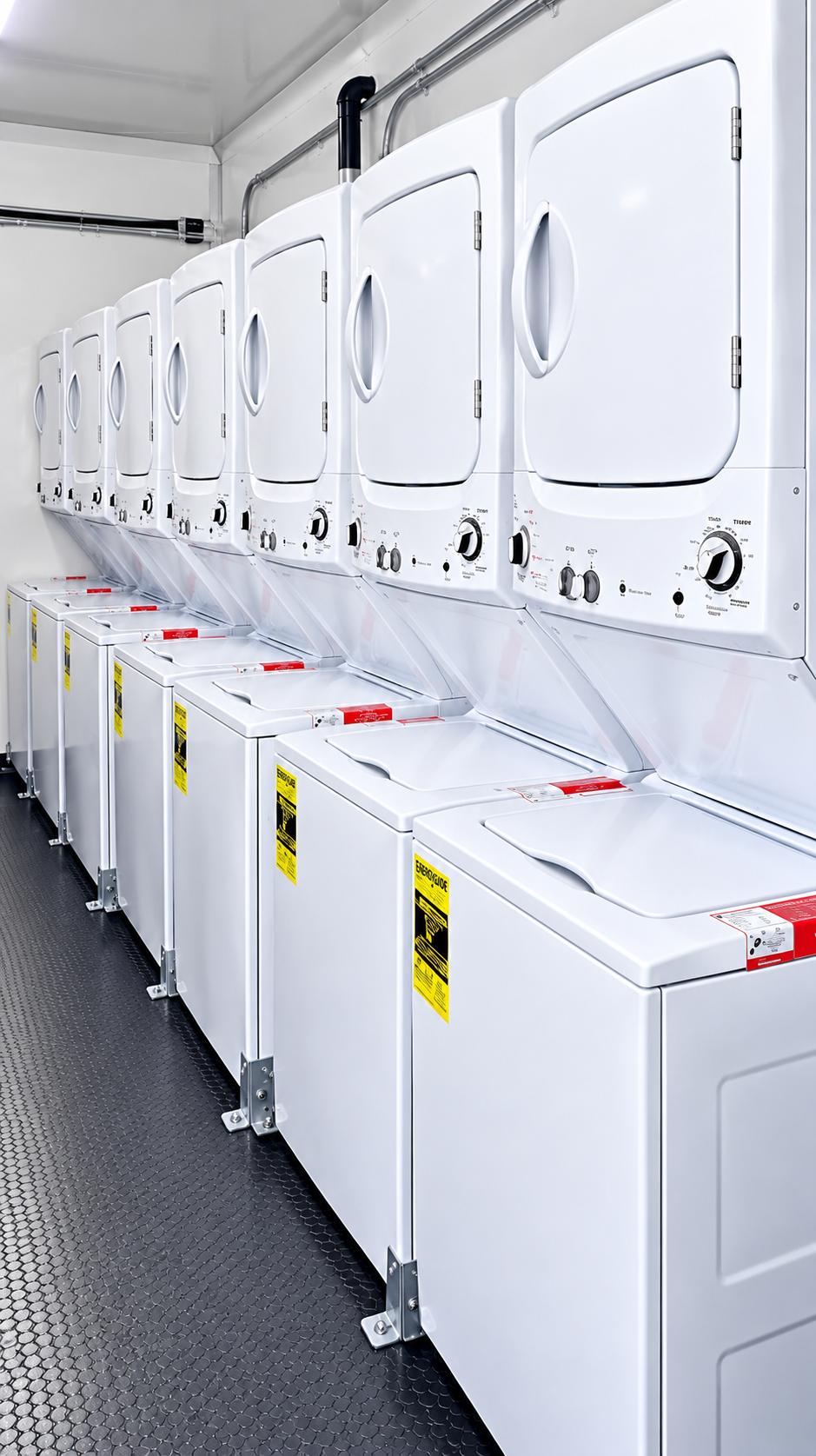 24ft mobile laundry trailer washer dryer interior