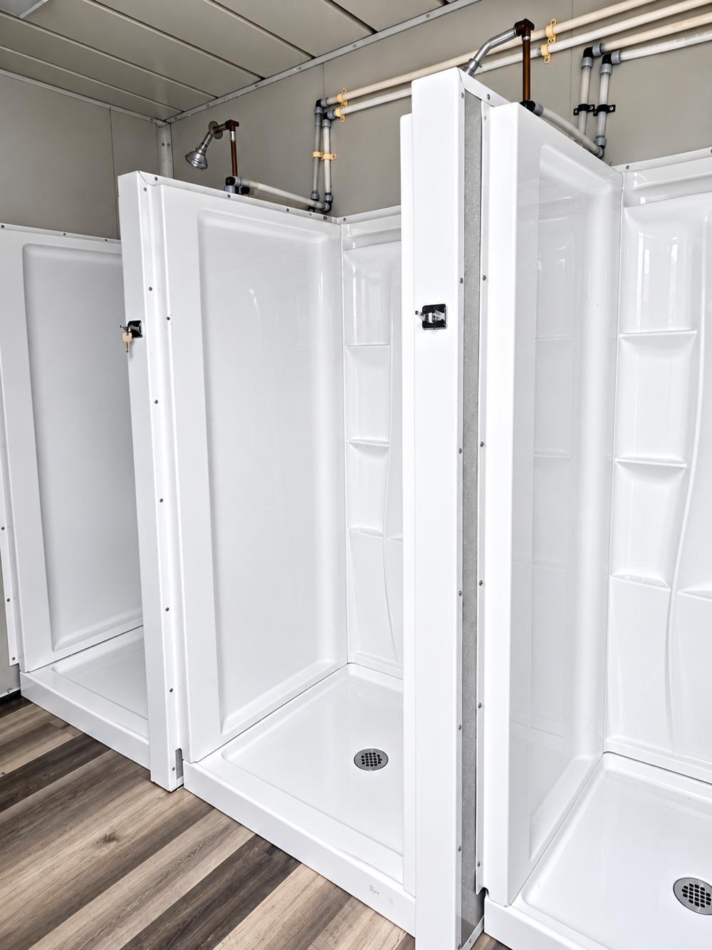 Shower container rental private stalls